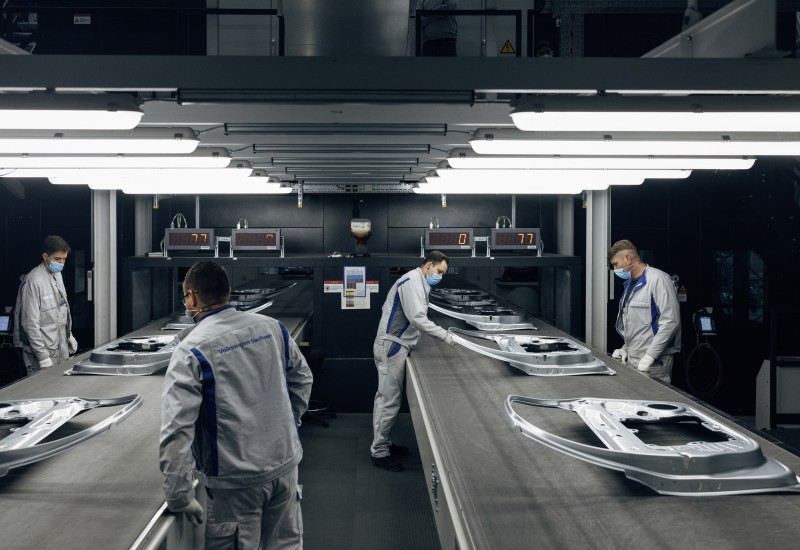 Sheet metal stamped parts in the VW press shop